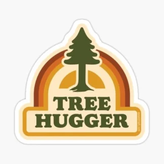 tree hugger sticker- Laptop Sticker / Water Bottle Sticker /  Animals
