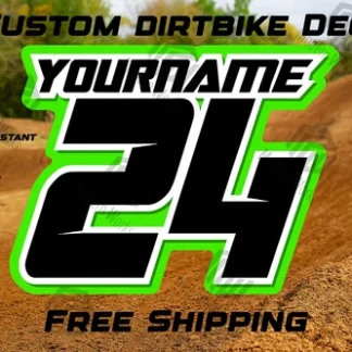 3 Custom Racing Number & Name Plate Decals 6 Colors SX MX ATV Go Kart Dirt Bike