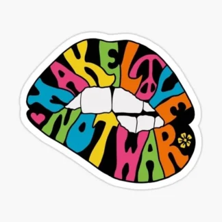 make love not war kiss sticker- Laptop Sticker / Water Bottle Sticker /  Animals
