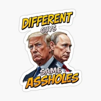 different guys same hole Donald Trump VladimirPutin russia  joke sticker USA