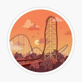 top thrill dragster roller coaster enthusiast sticker