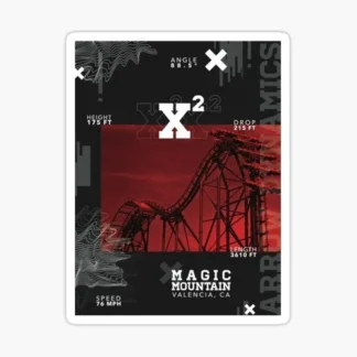 x2 roller coaster enthusiast sticker