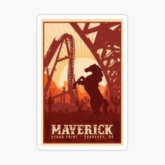 maverick roller coaster enthusiast sticker