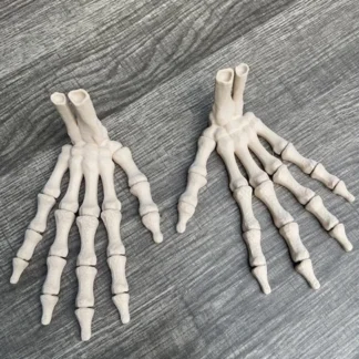 2 Articulated Skeleton Hands Realistic Color Halloween Decor