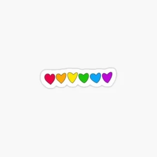 5 pack of  Rainbow hearts  Cute Fun Love Is Love Sticker