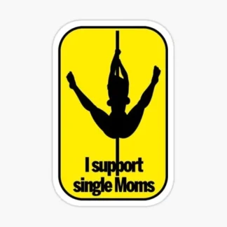 i support single moms funny joke sticker haha bumper car truck van