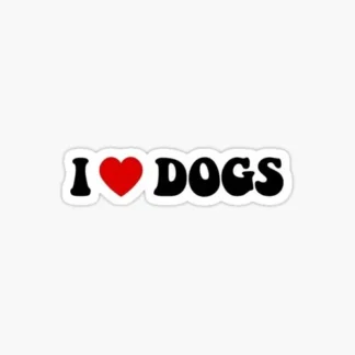 i love  dogs sticker car bumper truck van